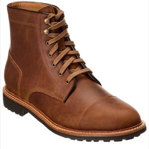 Warfield & Grand men’s cognac brown leather cap toe  Gresham boots Sz 11.5